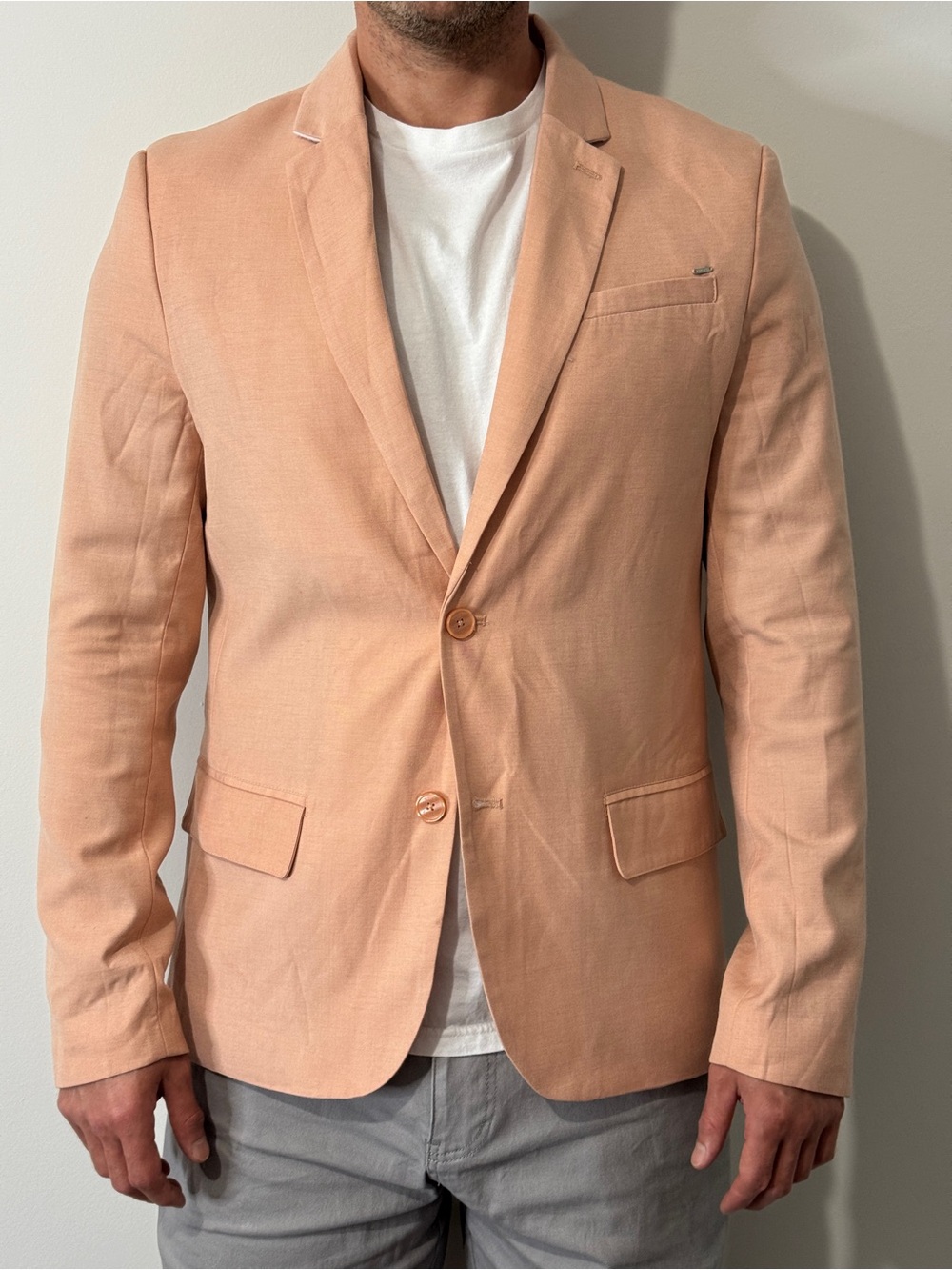 Guess Peach Single-Breasted Blazer